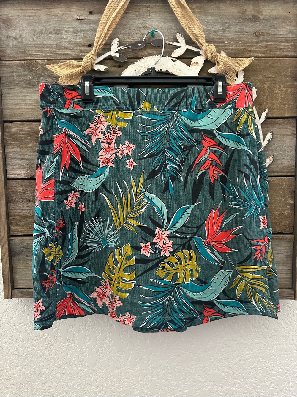 Rip Skirt Hawaii wrap floral print skirt ladies large